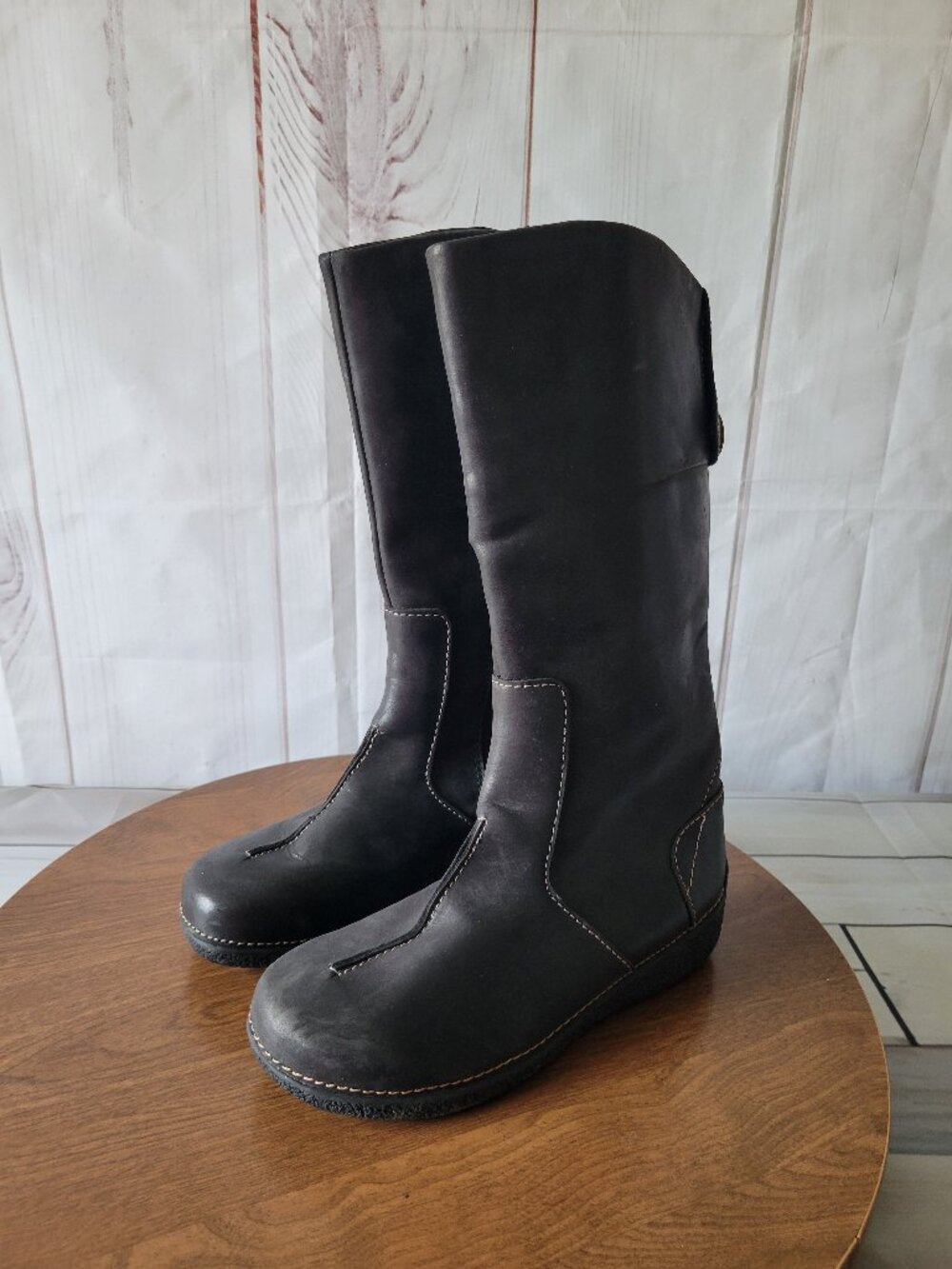 Duluth Trading Co Black Leather Women’s 7 Winter Boots, Mid-Calf, Inside Zip